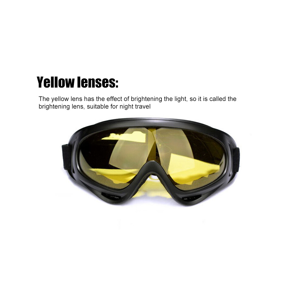 (Yellow) Motorcycle Goggles Motorcycle Off-Road Goggles Mask Helmet Glasses Windproof Yellow 9487227285846