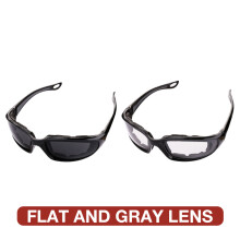(flat and gray lens) Riding Motorcycle Sunglasses Outdoor Sports Cycling Goggles Bike Black