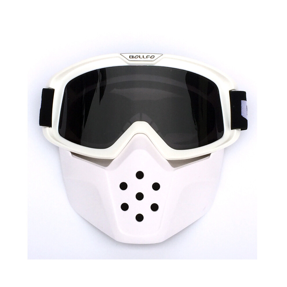 (Bof-40 ) Windproof Motorcycle Detachable Modular Mask Goggles And Mouth Filter Black 9487227311156