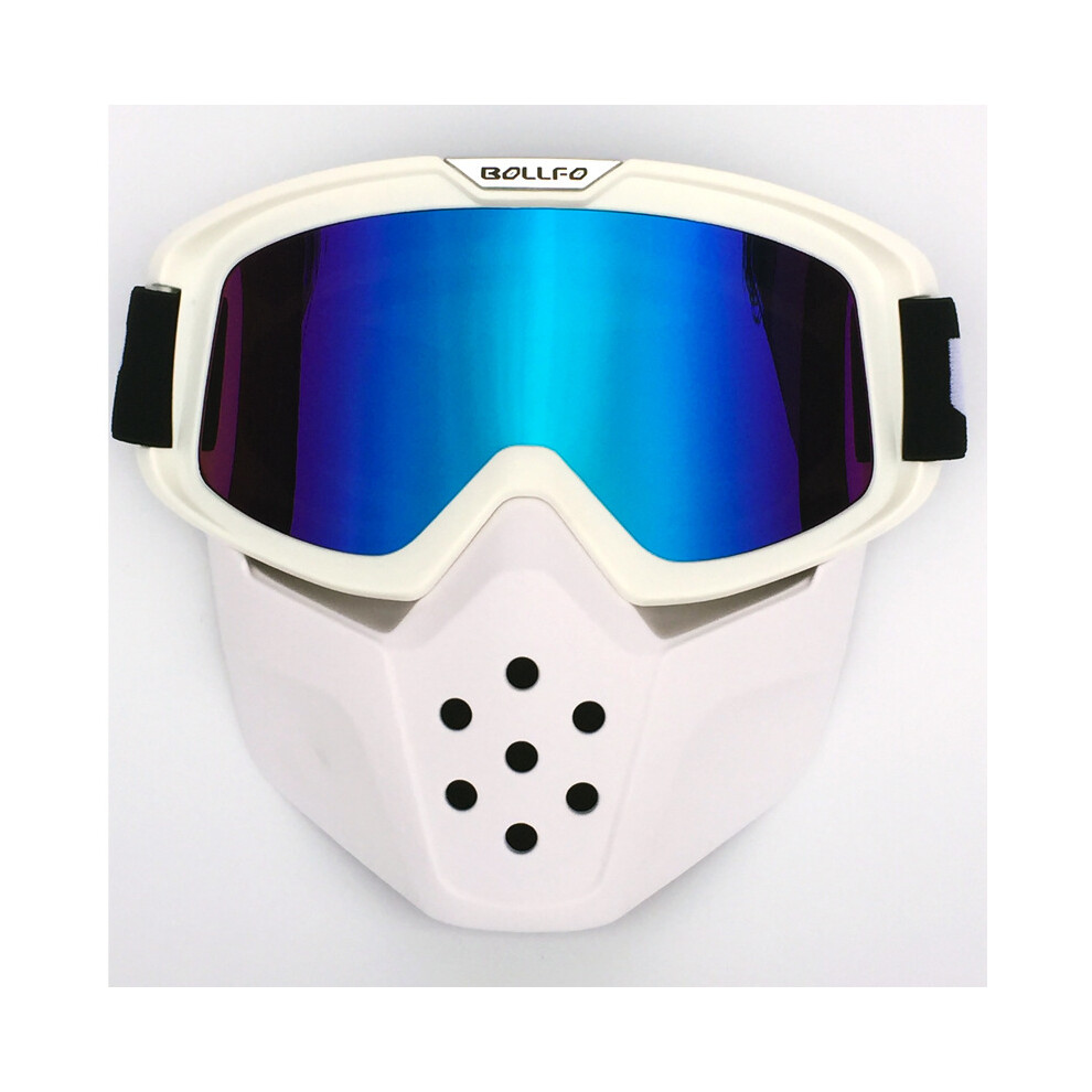 (Bof-40 Color) Windproof Motorcycle Detachable Modular Mask Goggles And Mouth Filter 9487227311187