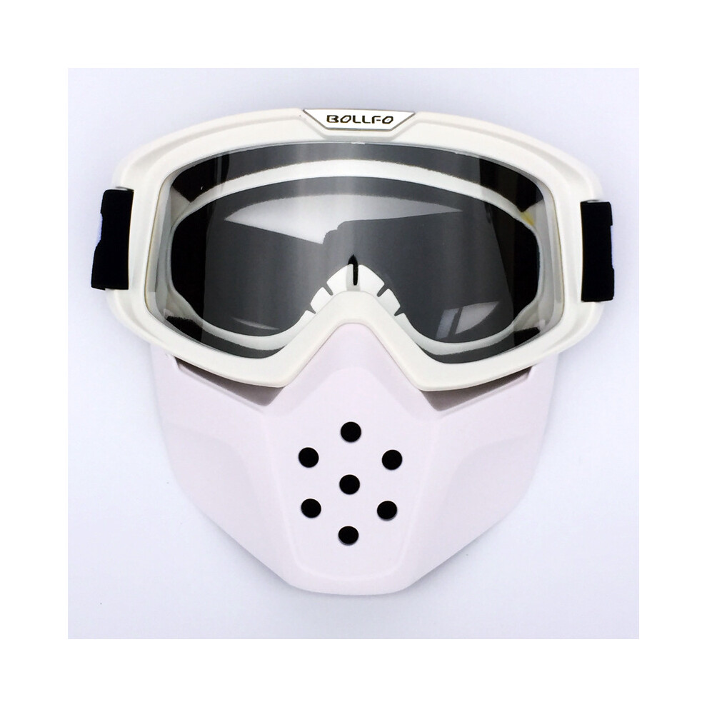 (Bof-40 Clear) Windproof Motorcycle Detachable Modular Mask Goggles And Mouth Filter 9487227311217