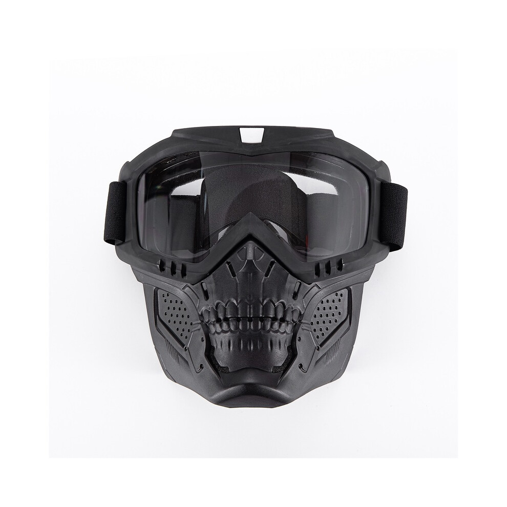 (Clear) Motorcycle Goggles Mask Skull Moto Face Mask Wind Proof Motocross Goggles 9487227297184