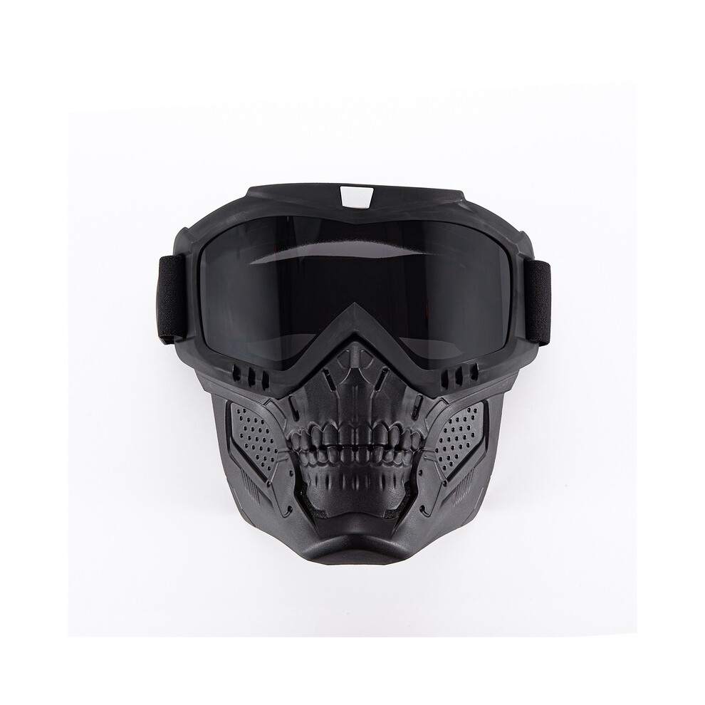 (Gray) Motorcycle Goggles Mask Skull Moto Face Mask Wind Proof Motocross Goggles Gray 9487227297191
