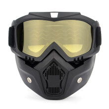 (Glod goggles mask) 2023 Detachable Goggles Mask Perfect for Open Face Wind Dust Proof Motorcycle
