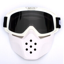 (White black Goggles) NEW Motorcycle Detachable Modular Mask Goggles And Mouth Filter For Motorcycle