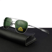 (RE-silver-green, Size 55mm) American Army Military Pilot RANDOLPH RE Sunglasses Glass