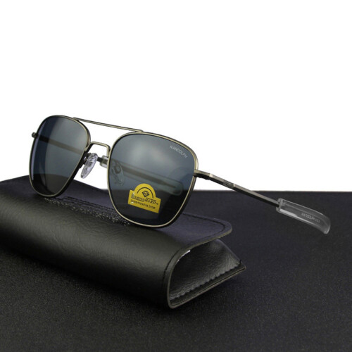 (RE-gun-gray, Size 55mm) American Army Military Pilot RANDOLPH RE Sunglasses Glass