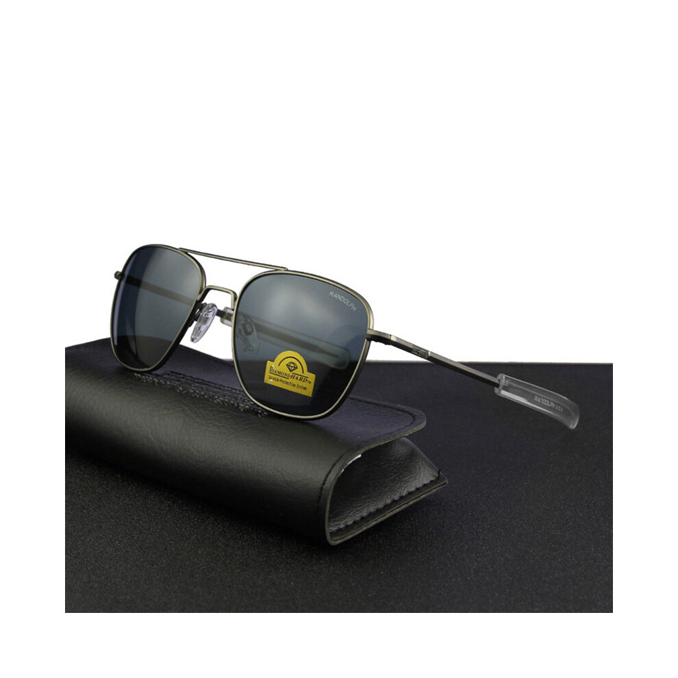 (RE-gun-gray, Size 58mm) Top Quality American Army Military Pilot RANDOLPH RE Sunglasses Glass