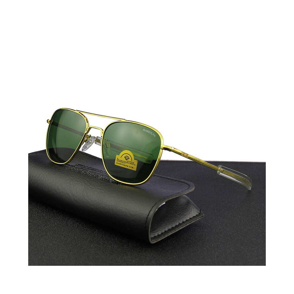 Maxpower (Re-, Size 55Mm) American Army Military Pilot Randolph Re Sunglasses Glass Gold/Green