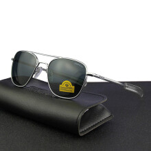 (RE-silver-gray, Size 58mm) American Army Military Pilot RANDOLPH RE Sunglasses Glass