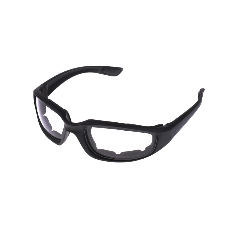 Chopper Padded Wind Resistant Sunglasses Motorcycle Riding Glasses Clear 9487227274451