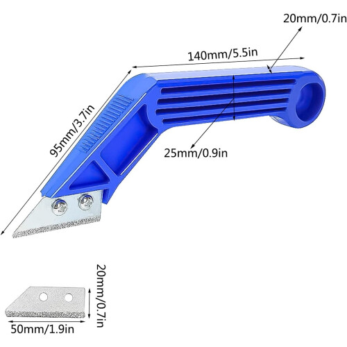 Grout Remover Tool, Grout Scraping Tool with 3 Replacement Blades, Grout Removal Tools for Wall Floor Tile Cleaning 2