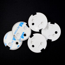 (20) French Baby Socket Cover - Revolutionary Electrical Protections: 3M Adhesive Turn Mechanism (Keyless) for Domestic Child Safety, Power Outlet Cov