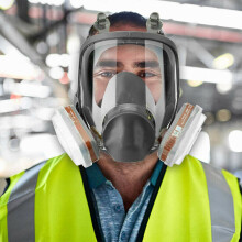 7 IN 1 6800 Full Face Gas Mask Chemical Vapor Paint Spray Respirator Wide View
