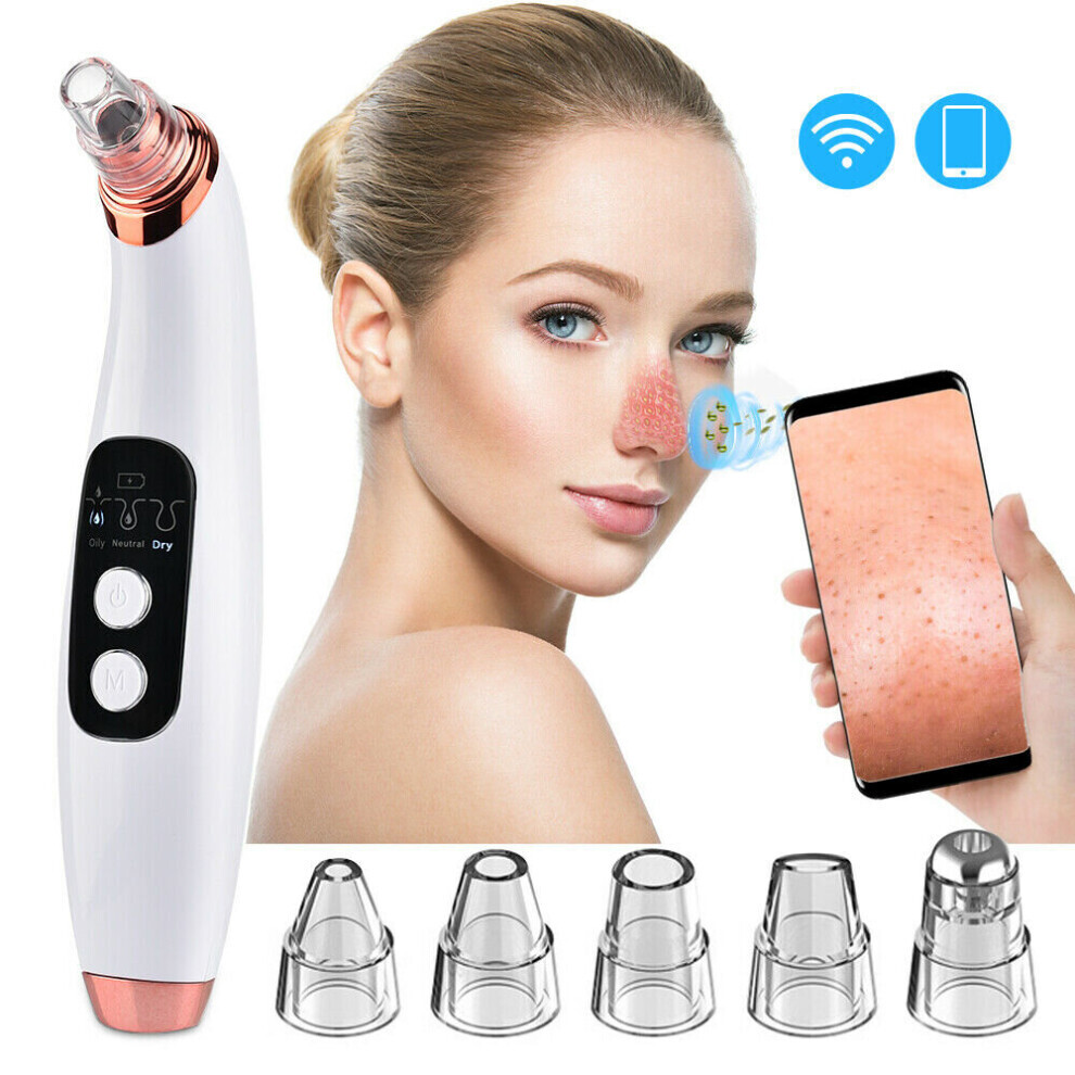 Blackhead Remover Wifi Cam Pore Vacuum Suction Face Nose Acne Cleaner Machine UK