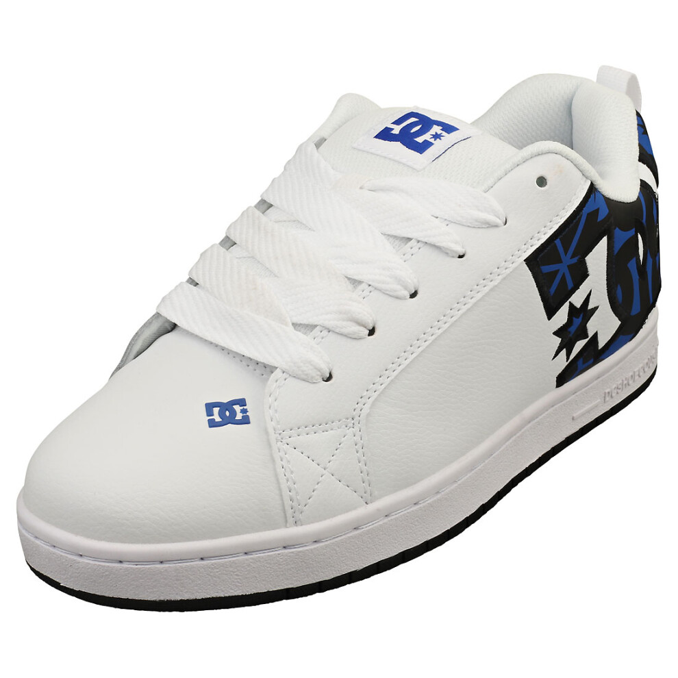 (10.5) DC Shoes Court Graffik Mens Skate Trainers in White Blue