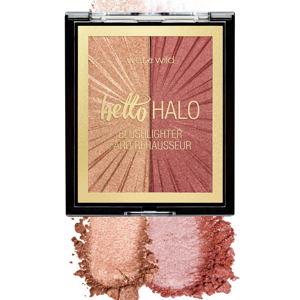 Wet N Wild MegaGlo Blushlighter, Blendable Blush & Highlighter Set, Shimmery Metallic Finish, Flash Me