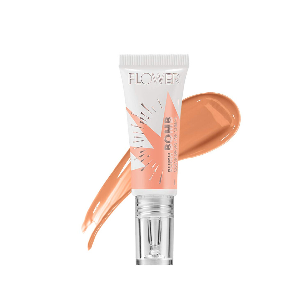 Flower Beauty By Drew Barrymore Liquid Blush Makeup Bomb Color Drops -Silky Lightweight Formula + Gel Cream Blush For Cheeks - Radiant + Glossy Finis