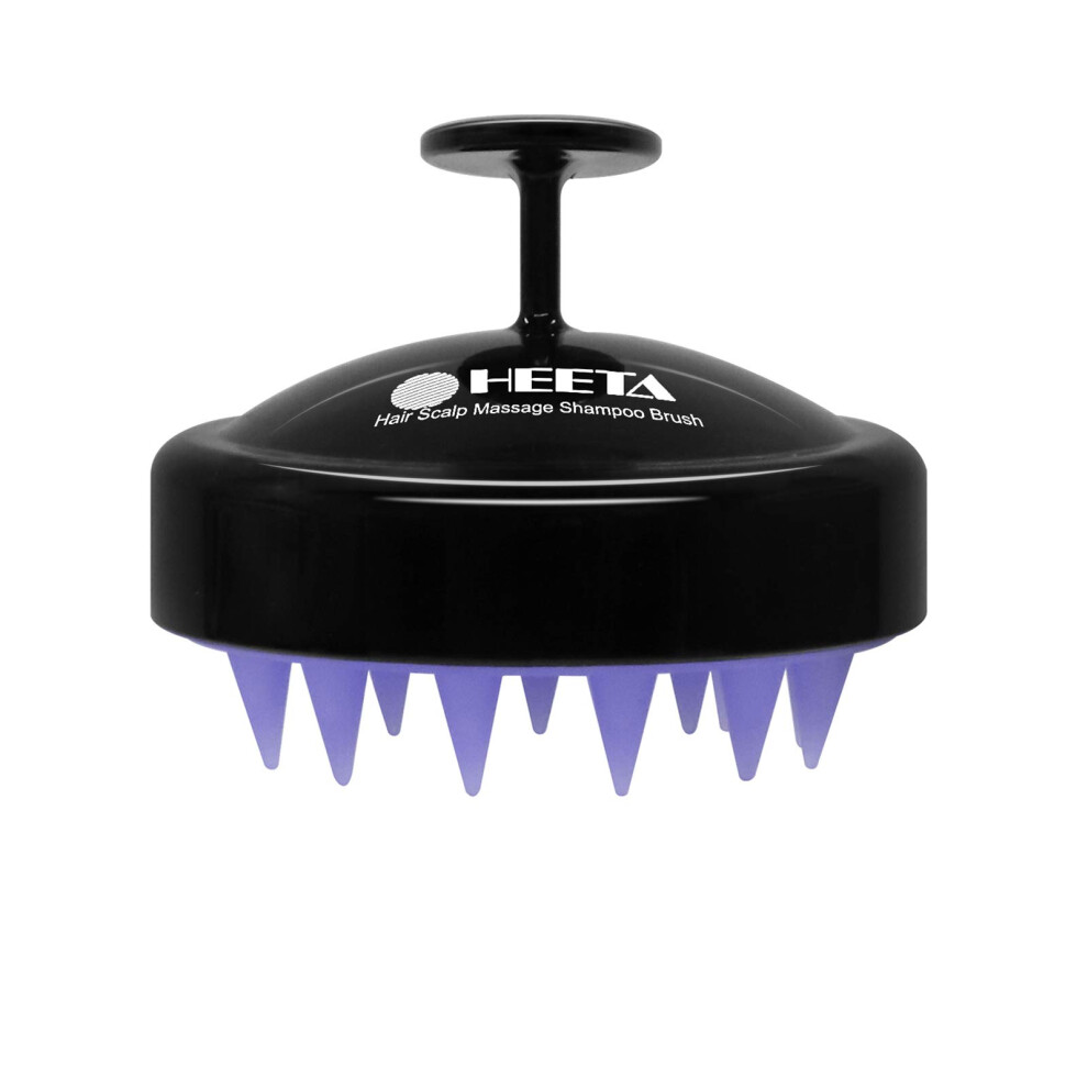 Heeta Black Hair Scalp Massager, Scrubber With Soft Silicone Bristles For Hair Growth & Dandruff Removal, Hair Shampoo Brush For Scalp Exfoliator,