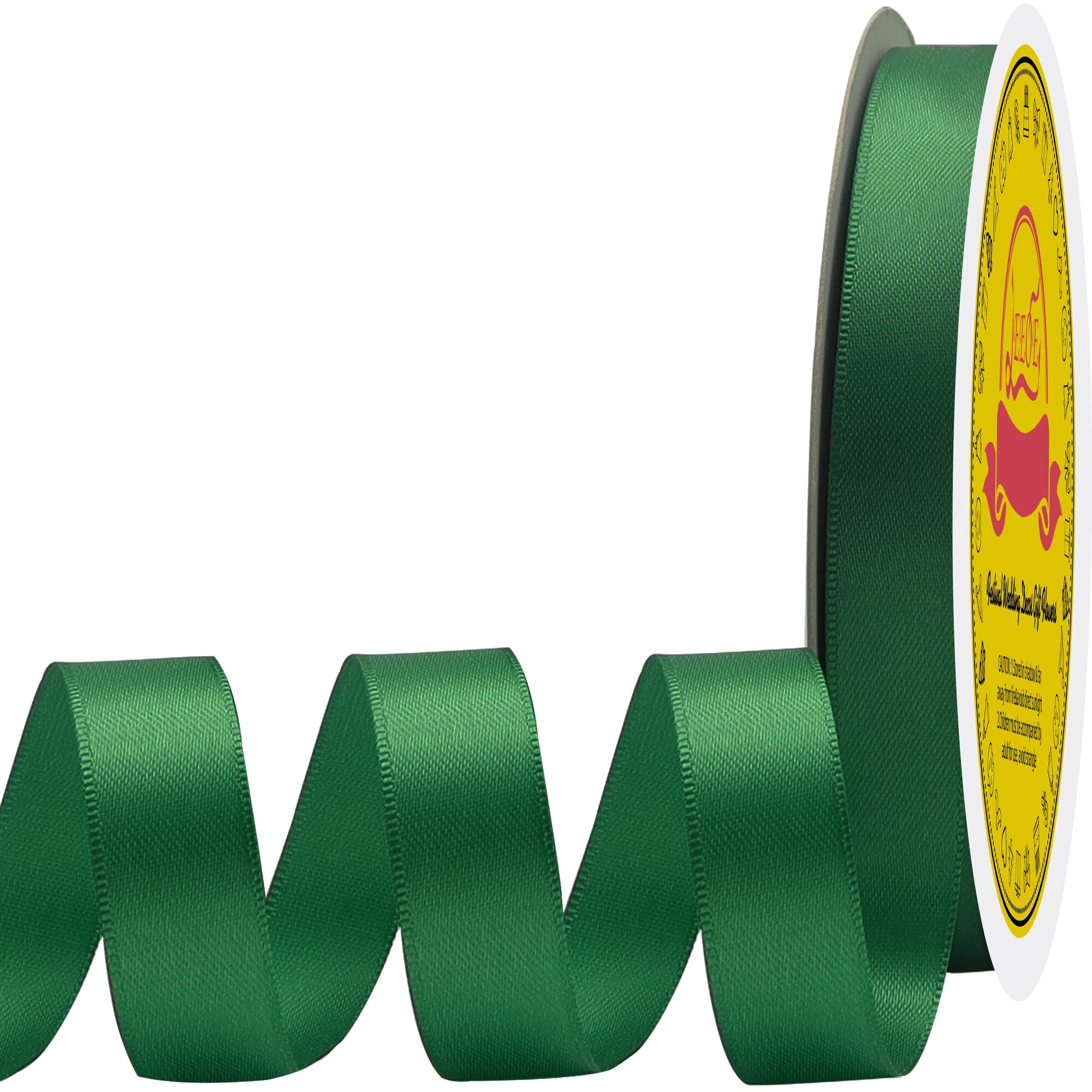 Vert Ribbon Ribbon en satin vert Leeqe Double Face Forest 5/8 pouces x 50 yards ...