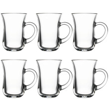145ml 6 Pieces Clear Glass Tea Coffee Glasses Handled Mugs Gift Set