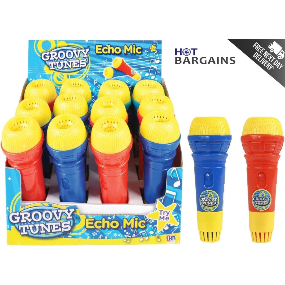 2 X Echo Microphones Red & Blue | Great Singing Toy Prop Mic For Kids and Adults