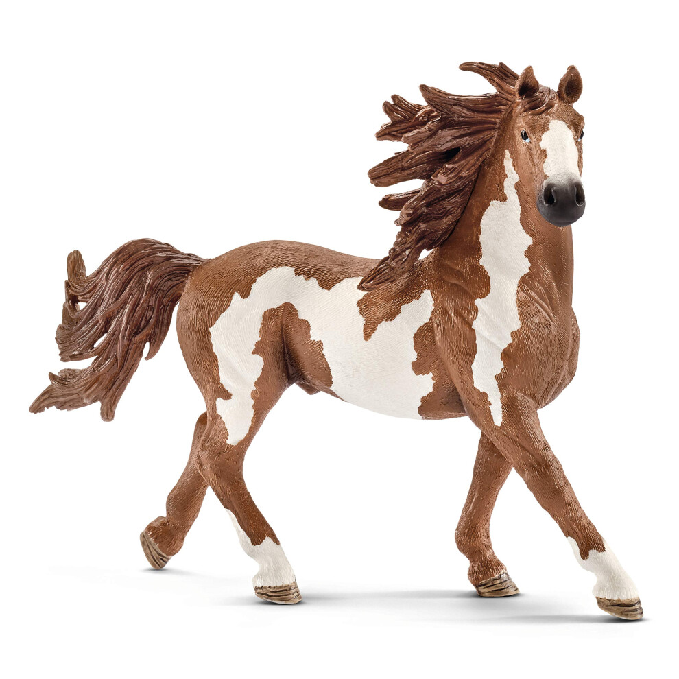 Schleich Farm World, Realistic Animal Toys For Boys And Girls, Pinto Stallion Spotted Horse Figurine, Ages 3+