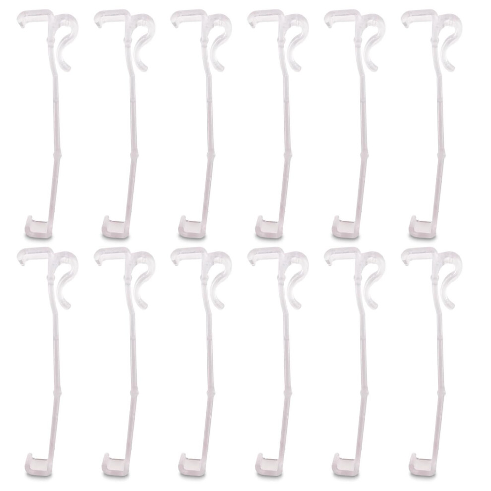 Amazing Drapery Hardware 3.5 Inch Clear Valance Clips for Top Blind Brands & Window Shades, 12-Pack - Sturdy Plastic Brackets, Ideal for Wood, Faux W