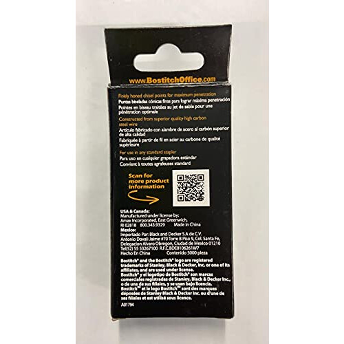 Grampeadores Bostitch Premium, Completos, 0.25 Polegadas, 5.000 por Caixa (SBS191/4CP) 1