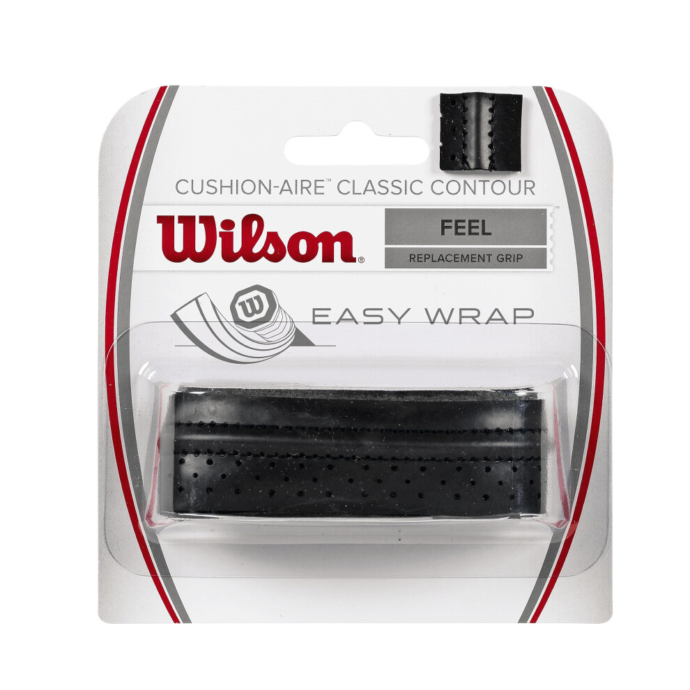 WILSON Sporting goods classic contour Replacement Tennis Racquet grip, Black, One Size (WRZ4203BK)