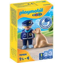 Playmobil Poliisi ja koira 70408 1.2.3 pienille lapsille