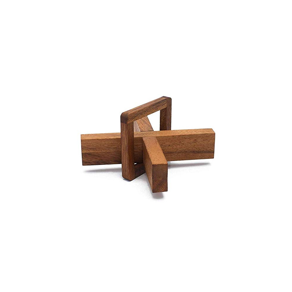 Mysterious X: 7.7" Giant Wooden 3D Brain Teaser for Adults/Wood Disentanglement Game - Premium Handmade Gift-image-OPC-PFC2BF5-NEW
