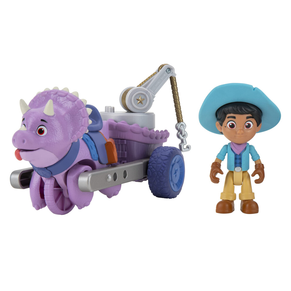 Dino Ranch Miguel And Tangos Tow Rig Vehicle - Features 5 Dino Tango Tow Rig And 3 Dino Rancher Miguel - Three Styles To Collect - Toys For Kids Fe