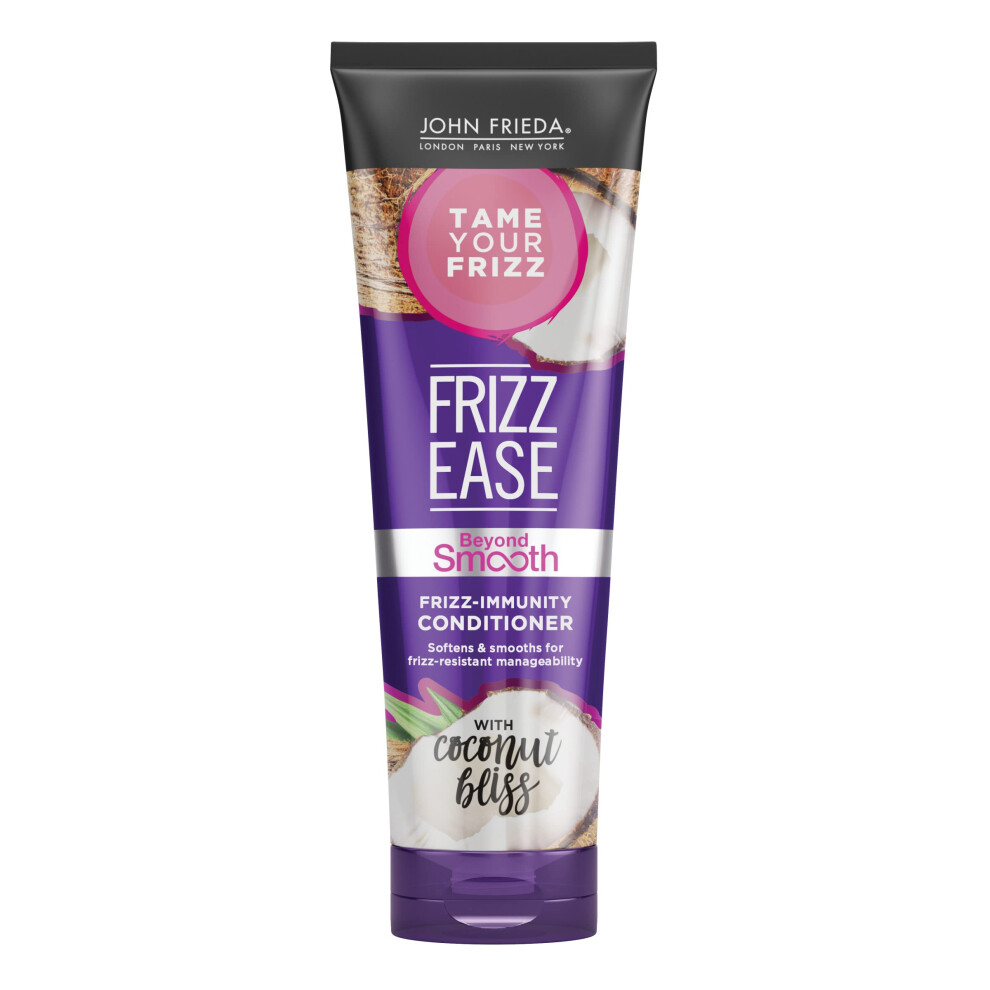 John Frieda Frizz Ease Beyond Smooth Frizz-Immunity Conditioner, 8.45 Ounces, Anti-Humidity Conditioner, Prevents Frizz, with Pure Coconut Oil