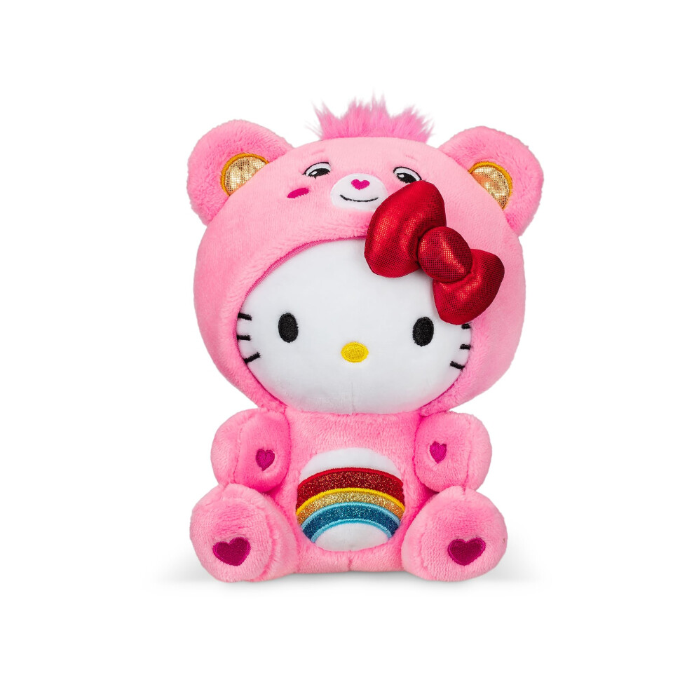 Care Bears Hello Kitty Dressed As Cheer Bear 8" Fun-Size Plush - Soft, Huggable Bestie! - Good for Girls and Boys, Employees, Collectors, Ages 4+