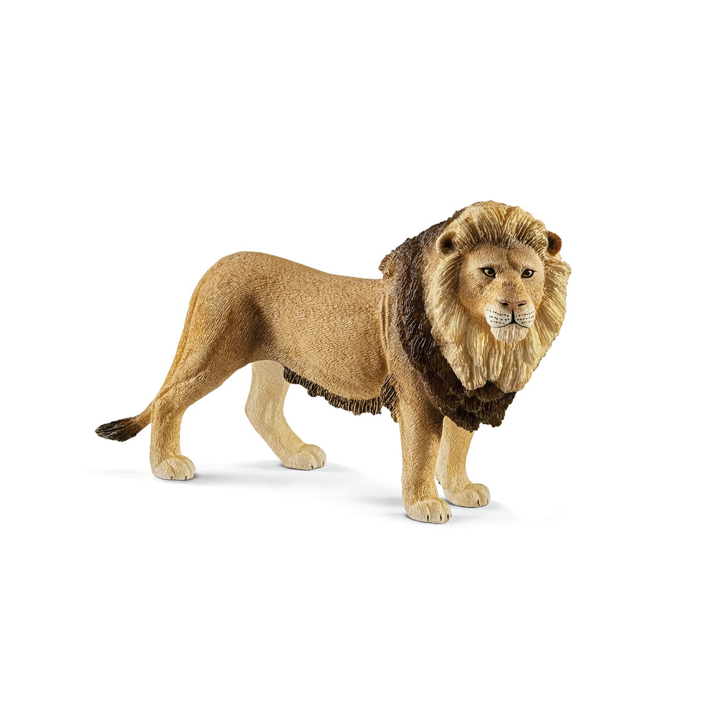 Schleich Wild Life Realistic King of The Jungle Lion Toy Figurine - Highly Durable Realistic Wild African Lion Action Figure Toy, Education and Fun f