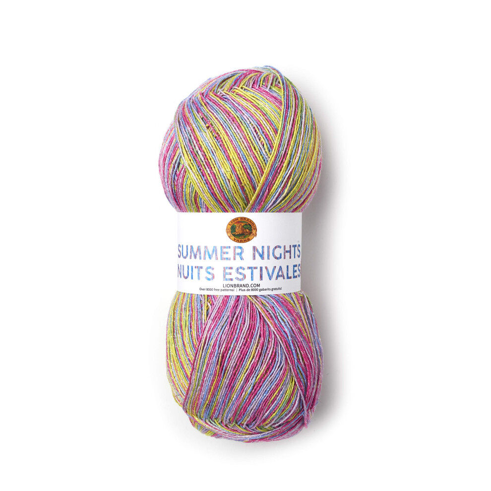 Lion Brand Yarn Summer Nights Bonus Bundle Yarn, Passion Fruit (1 skein/ball)