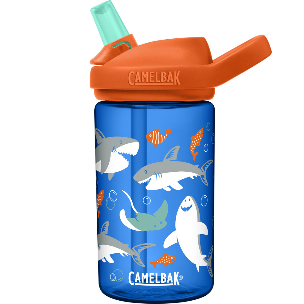 CamelBak eddy+ 14oz Kids Water Bottle with Tritan Renew - Straw Top, Leak-Proof When Closed, Sharks