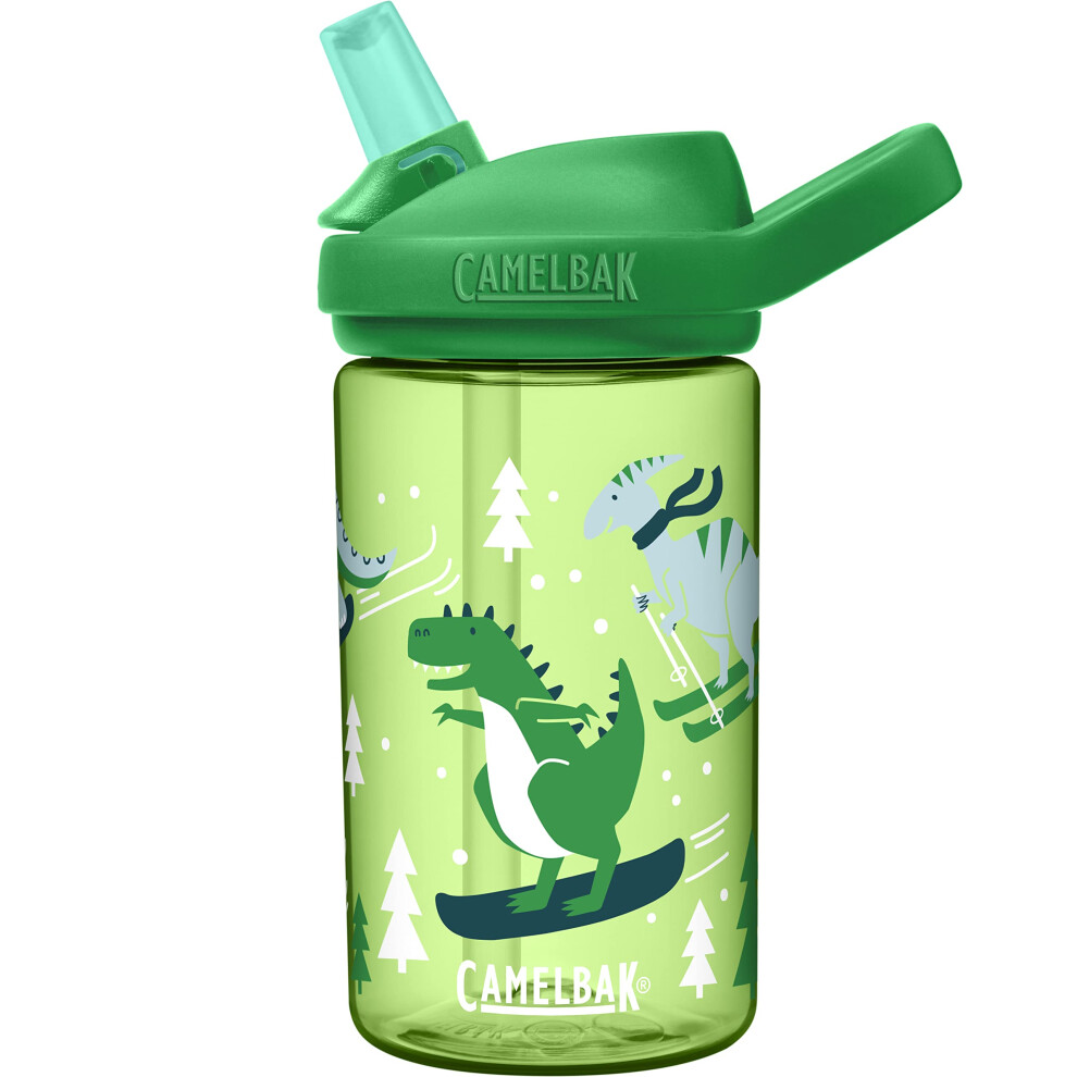 camelBak eddy+ 14oz Kids Water Bottle Vacuum Insulated Stainless Steel - Straw Top, Leak-Proof When closed, Shredder Dinos