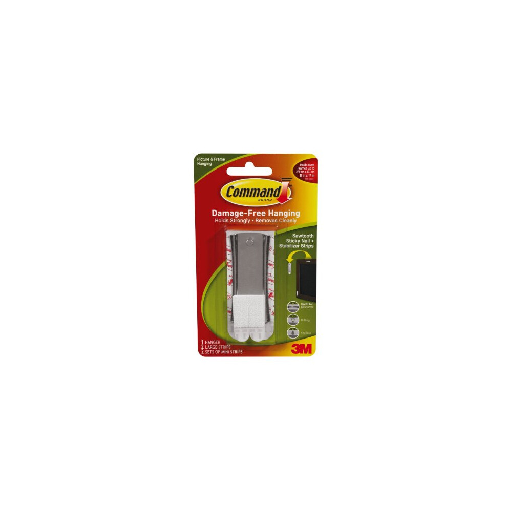Command Sticky Nail Sawtooth Hanger, 5-Pound, -3 Pack