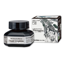 Kuretake ZIG FLUID GRAPHITE Verf 60ml METALLIC ZWART voor Kunst, Illustratie, Calligrafie