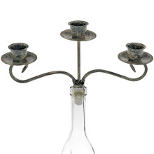 Southern Homewares Wine Bottle Topper Candelabra 3 Candle Holder