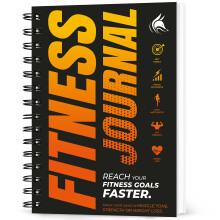Clever Fox Fitness Journal -harjoituspivkirja - Daily Fitness Planner -harjoituspivkirja naisille ja miehille. Spiraalisidottu laminoitu kansi Pa