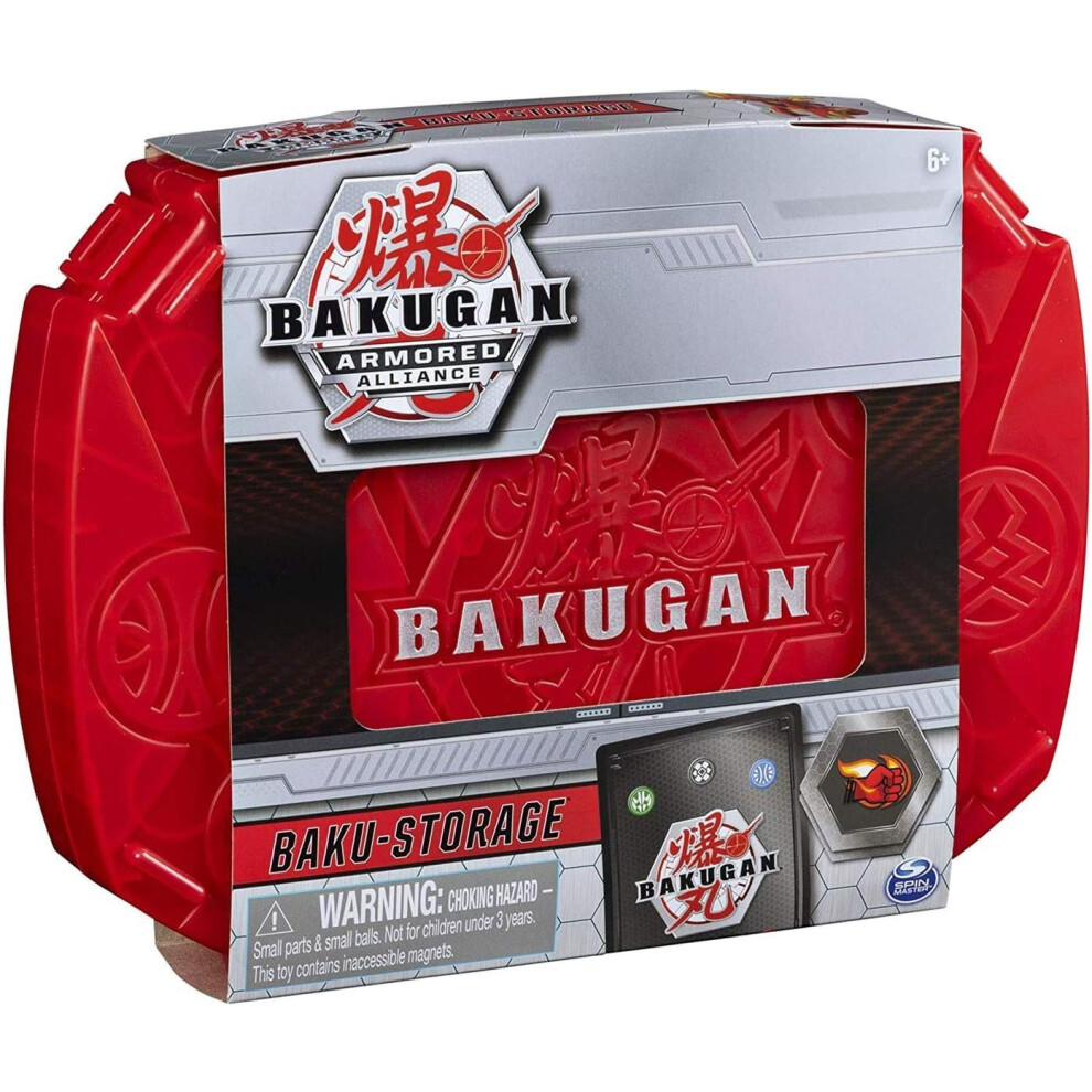 Bakugan, Baku-Storage Case with Dragonoid Collectible Action Figure and Trading Card, Red