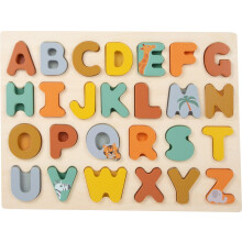 Puzzel - KLEINE VOET - Alfabet Safari - 26 stukken - Hout - Multikleur - 22 x 29 cm