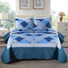 Conjunto de Colchas HoneiLife King Size - 3 Peças Microfibra Reversível Colchas Floral