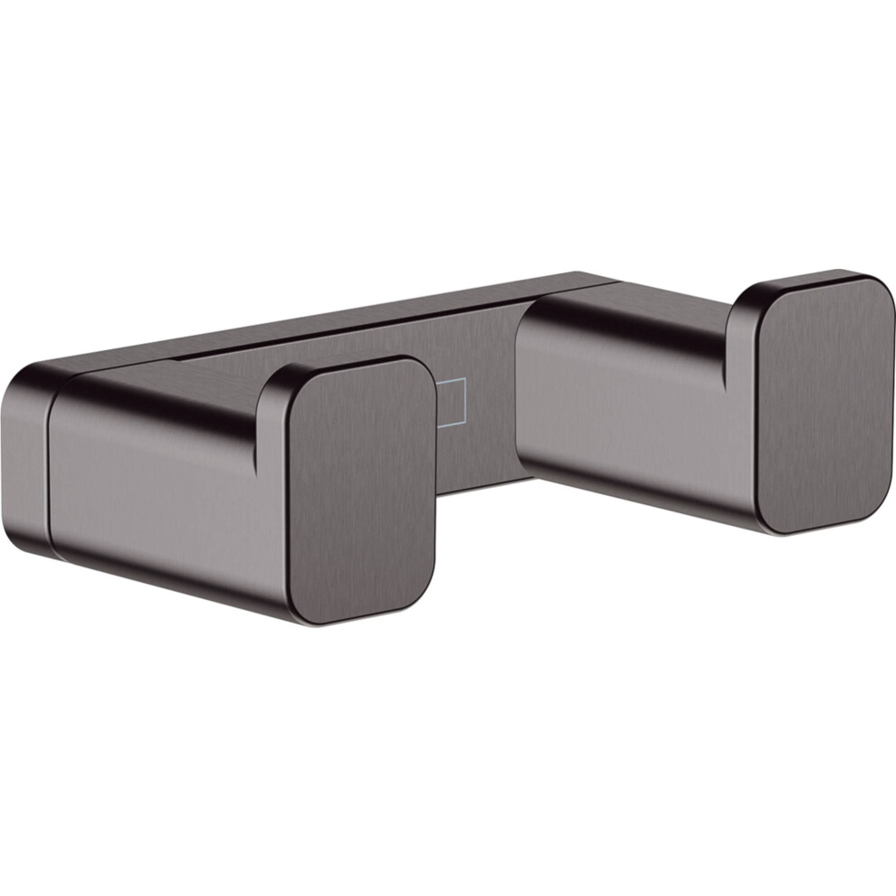 Hansgrohe AddStoris 3-inch Double Hook in Brushed Black Chrome, 41755340