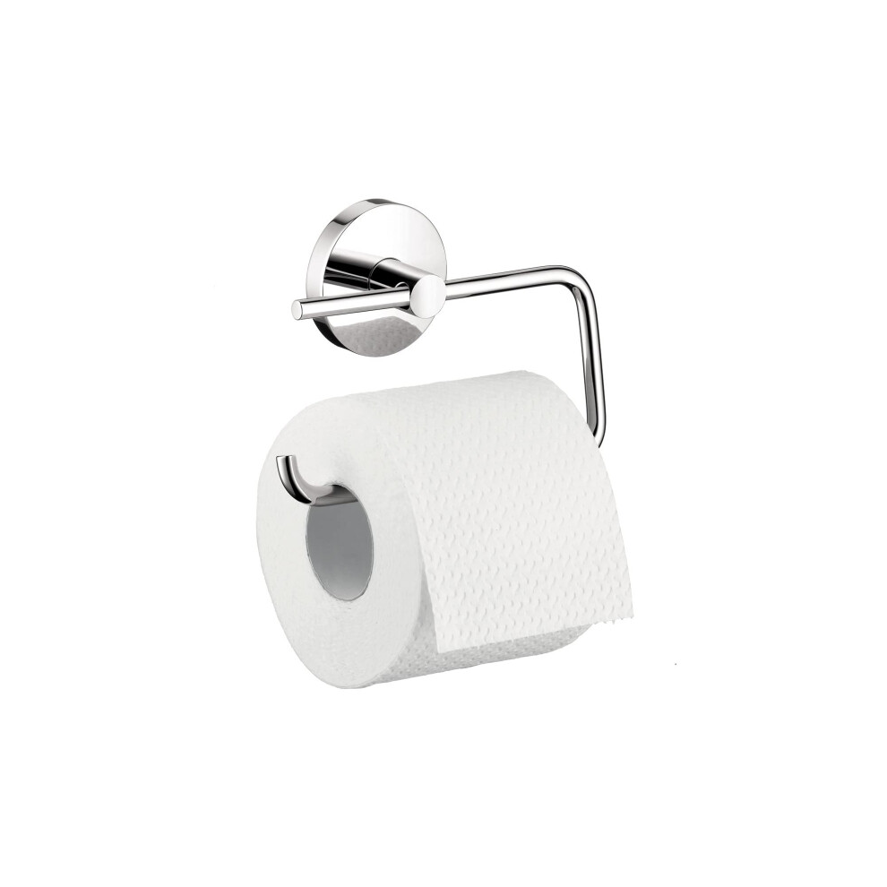 hansgrohe Toilet Paper Holder Easy Install 6-inch Modern Coordinating Accessories in Chrome, 40526000