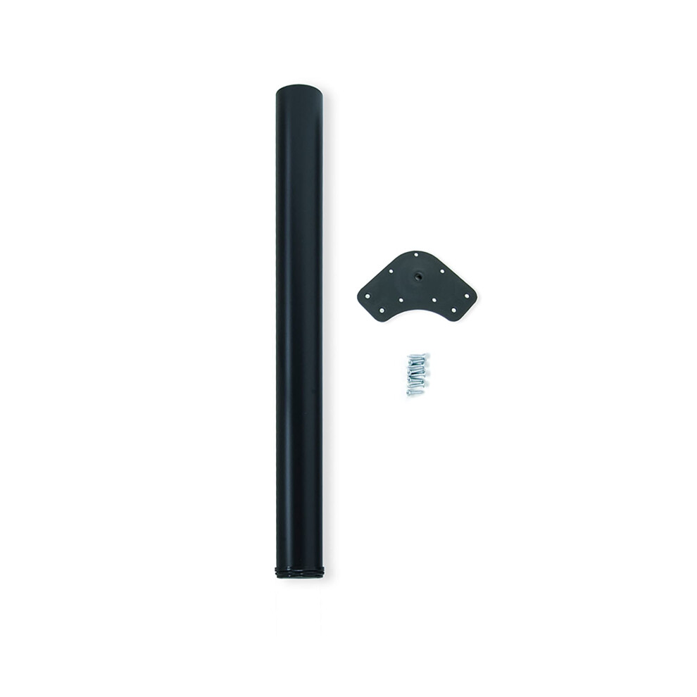 Emuca - Pata De Mesa Regulable 60X870mm, Kit De 1 Pata De Acero, Altura Regulable 870-890Mm, Color Negro 8432393001821