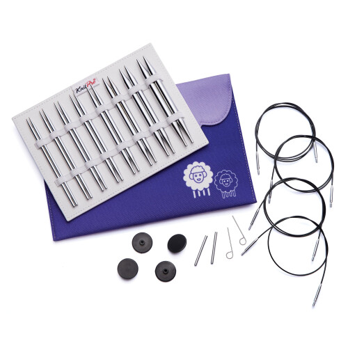 KnitPro Interchangeable Circular Knitting Needle Tips Deluxe Set - Nova Metal (3.50-8.00mm)